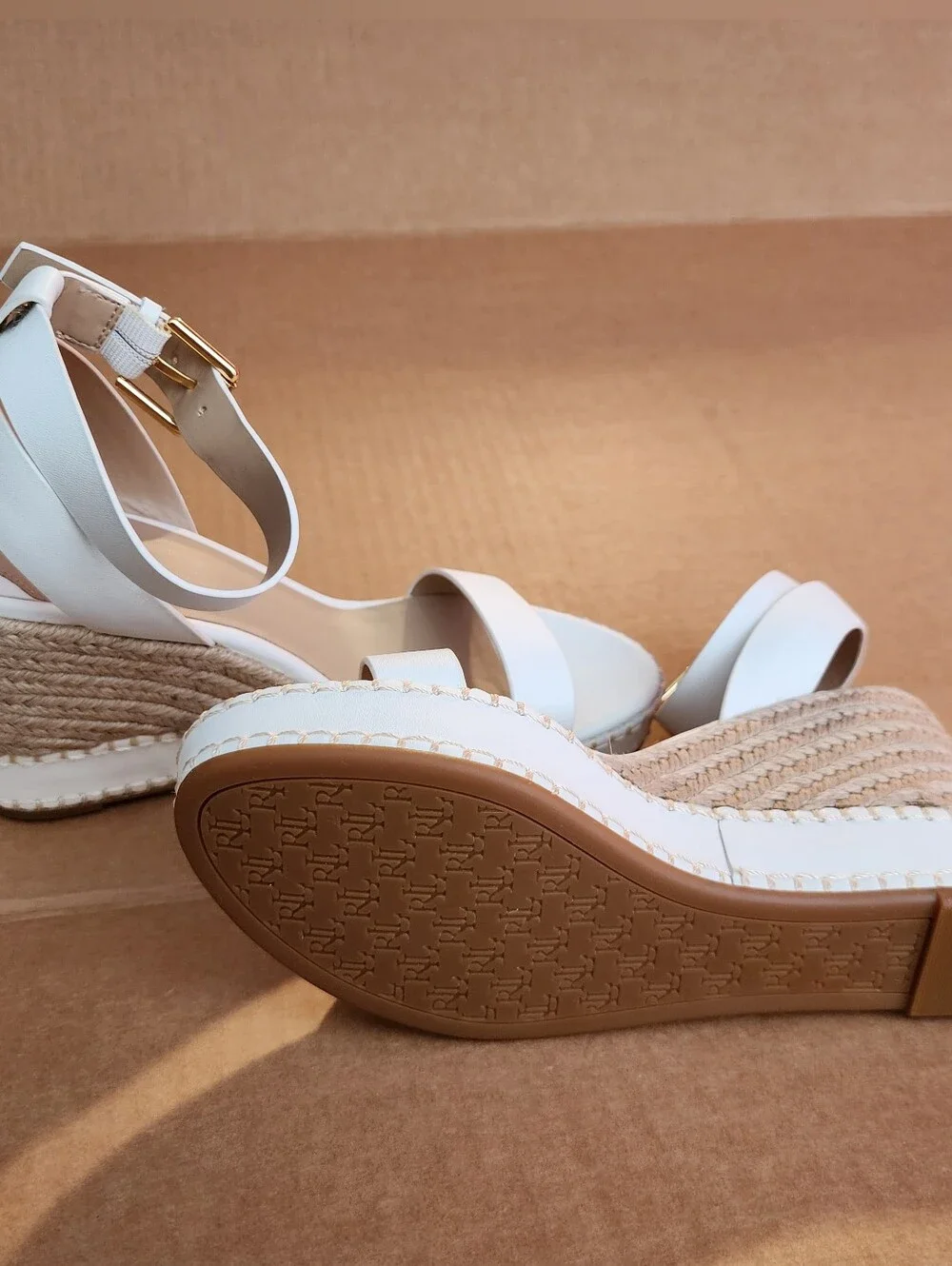 Lauren Ralph Lauren Hilarie Ankle-Strap Espadrille Platform Wedge Sandal Sz 8